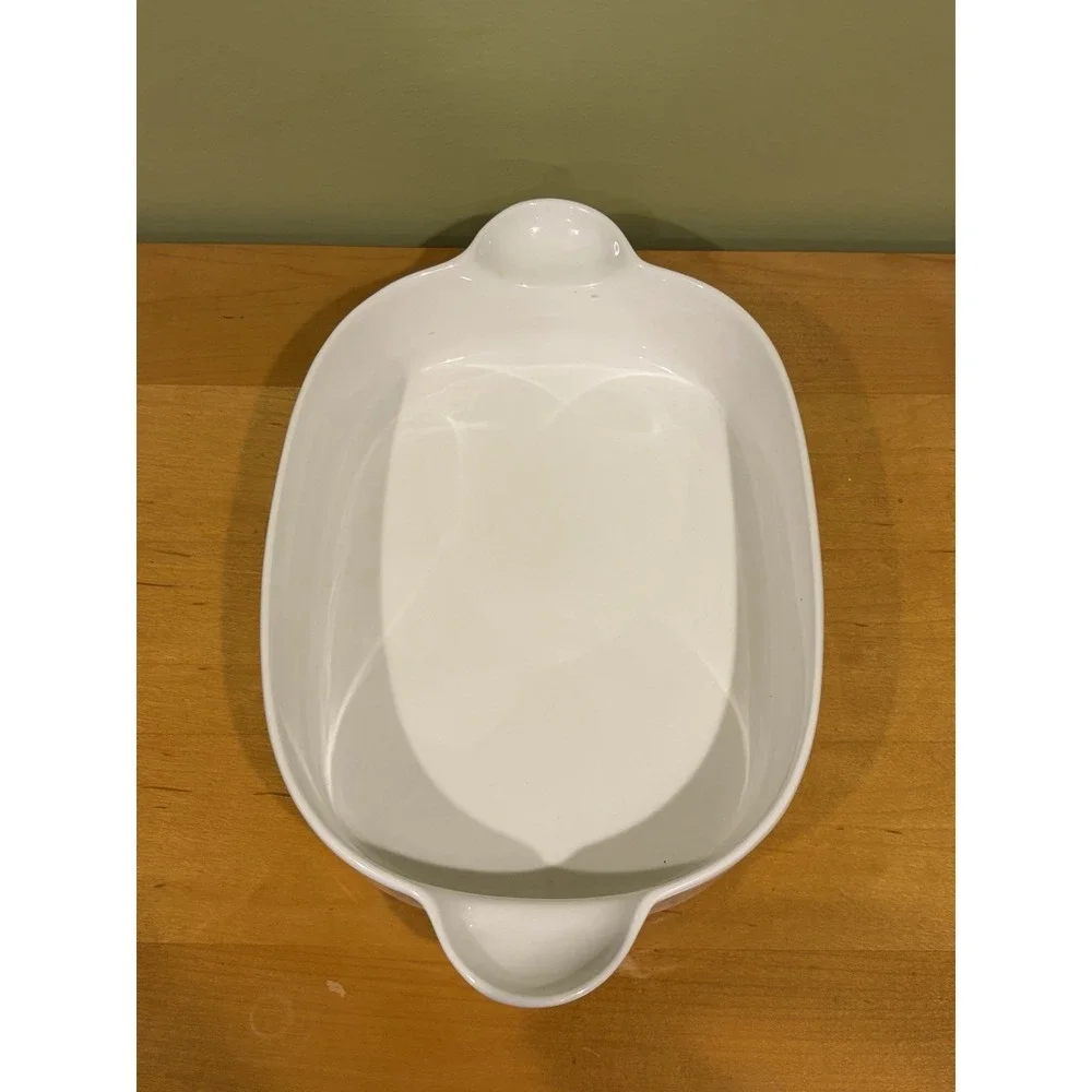 Cordon Bleu White Porcelain 14.5" x 9" Baking Dish Roaster Handles - Picture 2 of 6